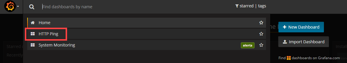 grafana dashboard
